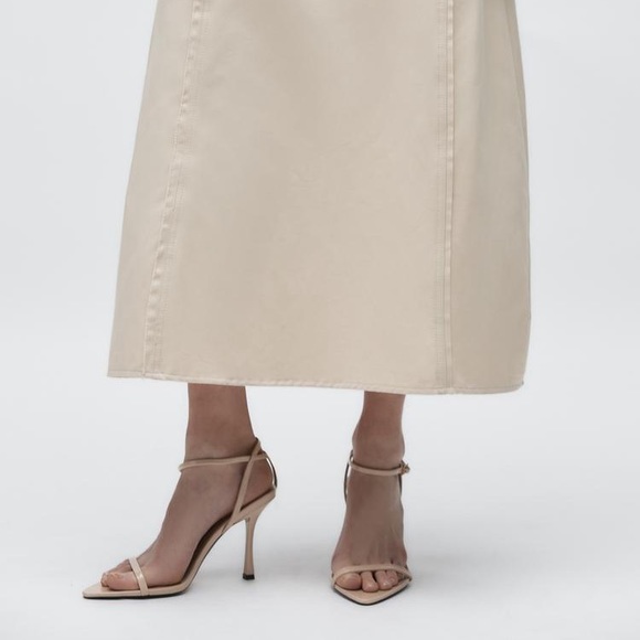 Zara tan leather sandals heels shoes - Picture 8 of 8